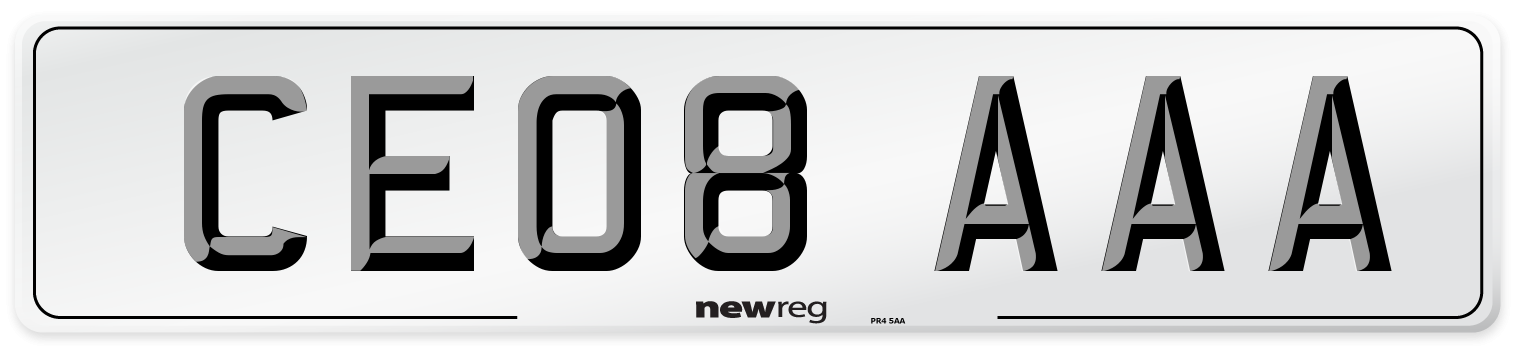 CE08 AAA Number Plate from New Reg